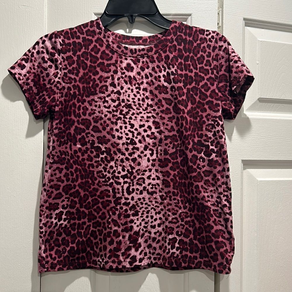 Prince Peter Collection Purple Leopard Print T-Shirt, Size XS